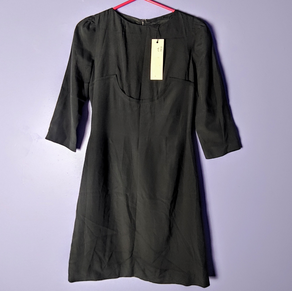 Nwt Alax W Diamond 3/4 Sleeve Black Dress